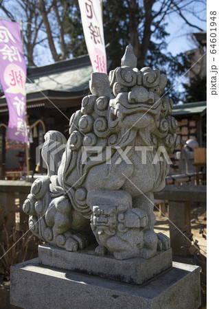 神社の狛犬（こまいぬ） Komainu guardian dogsの写真素材
