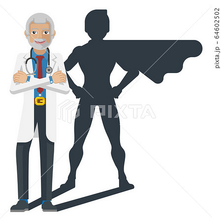 Young Medical Doctor Super Hero Cartoon Mascot 64602502