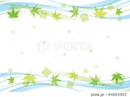 青紅葉 流水 和柄 背景のイラスト素材