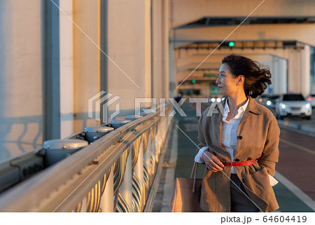 ビジネス 夕暮れ ビジネスウーマン 64604419