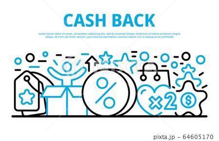 Cash back banner, outline style Cash back banner, outline style 64605170