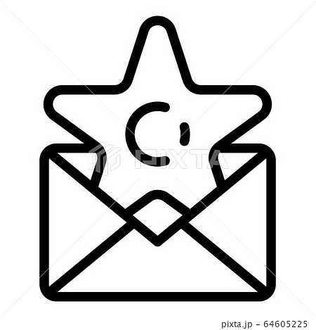 Star envelope program icon, outline style Star envelope program icon, outline style 64605225