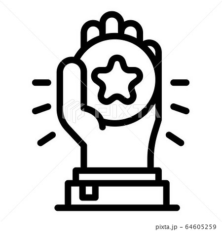 Gift loyalty coin icon, outline style 64605259