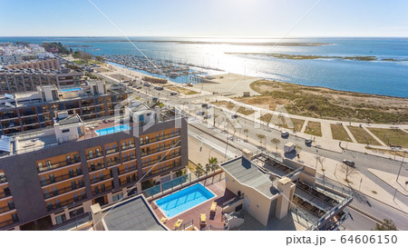 Aerial view of Olhao, Algarve, Portugal. Ria Formosa 64606150