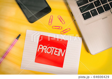 Handwriting text writing Protein. Concept meaning Handwriting text writing Protein. Concept meaning 64606429