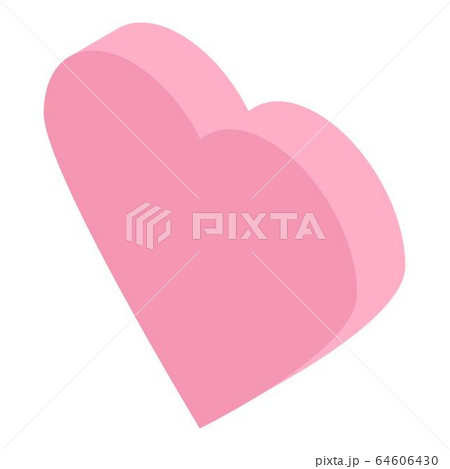 Red love heart icon, isometric style Red love heart icon, isometric style 64606430