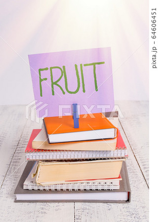 Text sign showing Fruit. Conceptual photo sweet 64606451