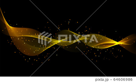 Abstract dark background with fire or gold curves. 64606986