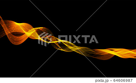 Abstract dark background with fire or gold curves. 64606987