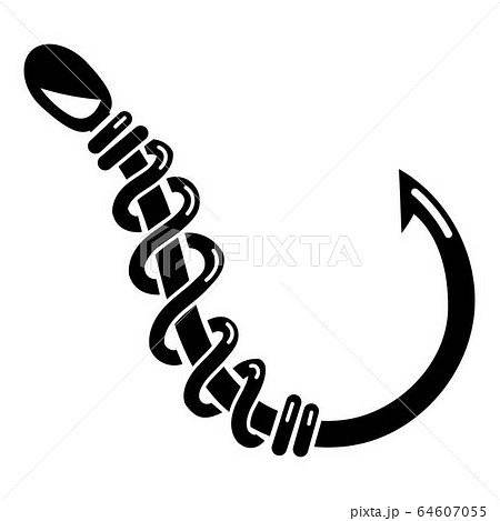 Fishing hook icon, simple style Fishing hook icon, simple style 64607055
