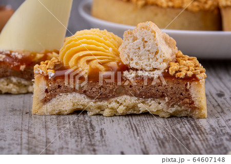 Cakes, capcakes, cakes with different fillings, different shapes and colors, large and small, with nuts and berries 64607148