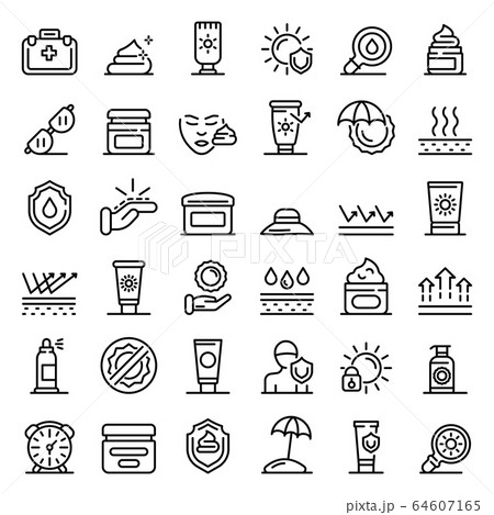 NAME icons set, outline style 64607165