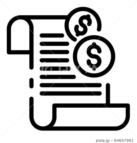 Bill of exchange icon, outline style 64607962