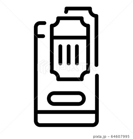 Two tickets and a smartphone icon, outline style 64607995