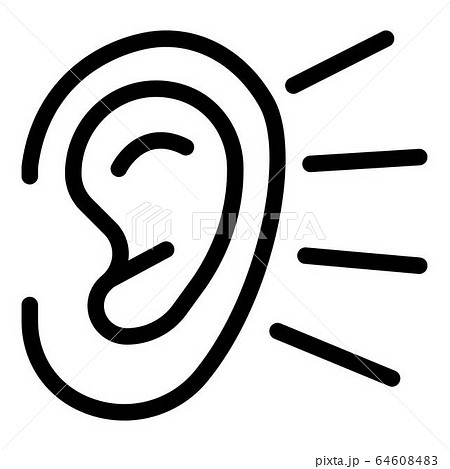 Ear Listening Icon Outline Styleのイラスト素材