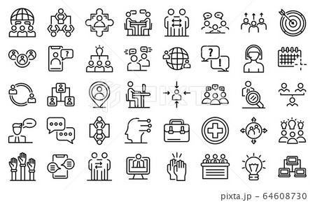 Advice icons set, outline style 64608730