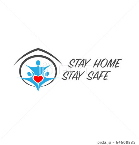 Family stay home symbol background Family stay home symbol background 64608835