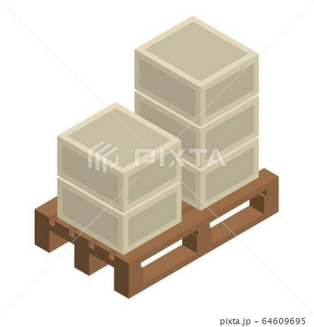 Box on padon icon, isometric style 64609695