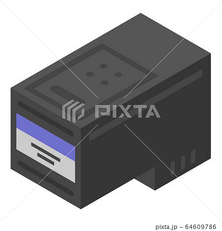 Plastic printer cartridge icon, isometric style Plastic printer cartridge icon, isometric style 64609786