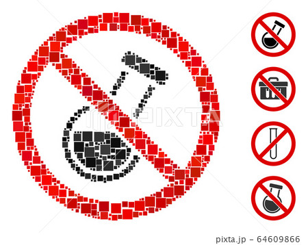 Square No Chemical Analysis Icon Vector Mosaic 64609866