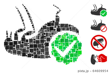 Square Flea Control Icon Vector Mosaic Square Flea Control Icon Vector Mosaic 64609954
