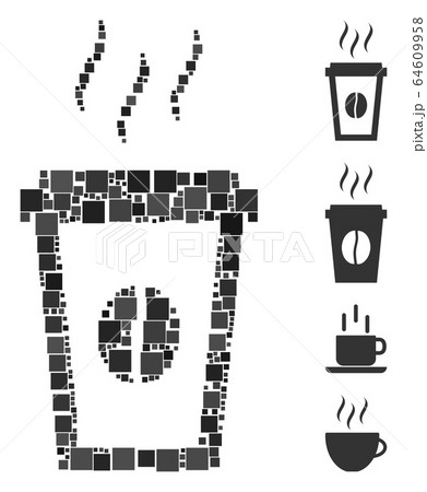 Square Paper Coffee Cup Icon Vector Mosaic Square Paper Coffee Cup Icon Vector Mosaic 64609958