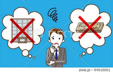 休業で収入の心配をするビジネスマン　コロナウイルス問題 64610001