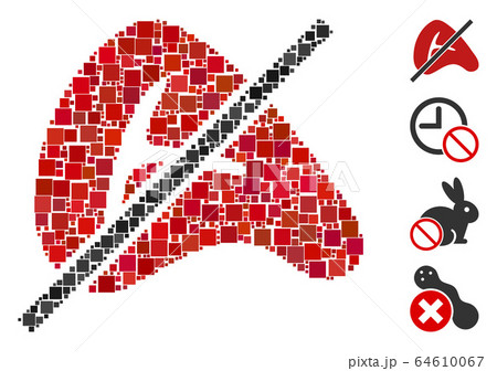 Square No Meat Icon Vector Mosaic 64610067