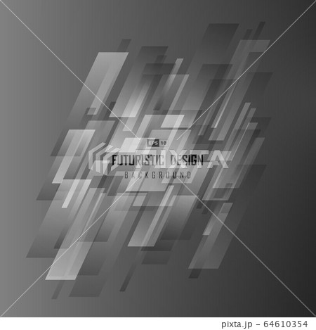 Abstract gradient black and white square futuristic pattern cover artwork background. Abstract gradient black and white square futuristic pattern cover artwork background. 64610354
