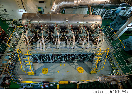 Main engine of large crude oil tanker Main engine of large crude oil tanker 64610947