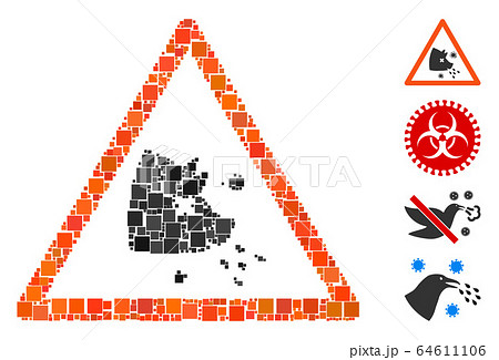 Square Swine Flu Warning Icon Vector Mosaic 64611106