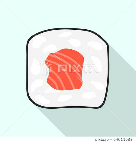 Fresh sushi roll icon, flat style 64611638