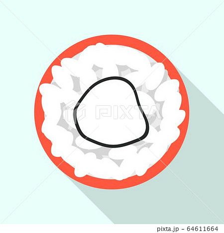 Top view sushi icon, flat style 64611664