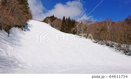 飯綱高原スキー場 里谷多英コースの写真素材