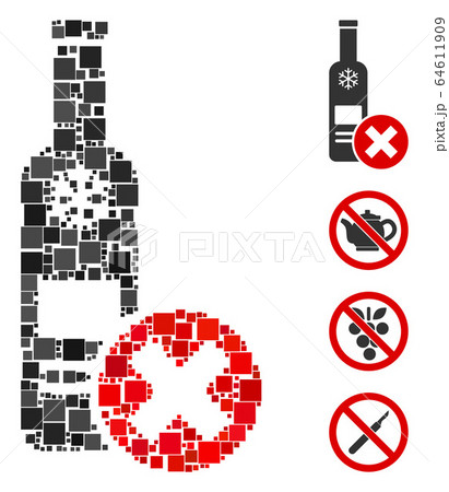 Square Stop Vodka Drinking Icon Vector Mosaic Square Stop Vodka Drinking Icon Vector Mosaic 64611909