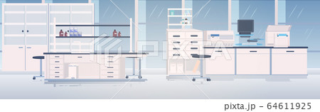 modern lab interior empty no people chemical laboratory with furniture horizontal 64611925