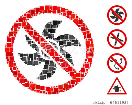 Square No Rotor Icon Vector Collage Square No Rotor Icon Vector Collage 64611982