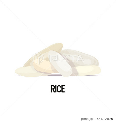 rice grains organic healthy vegetarian food on white background 64612070