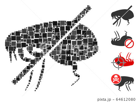 Square No Fleas Icon Vector Collage Square No Fleas Icon Vector Collage 64612080