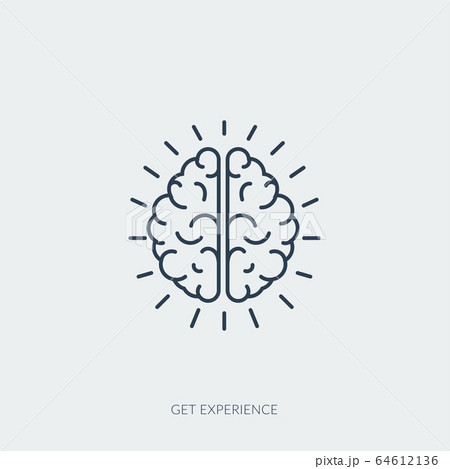 Vector outline icon of virtual reality technology - Human Brain 64612136