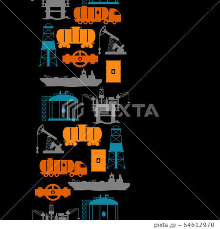 Seamless pattern with oil and petrol icons. 64612970