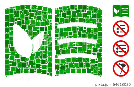 Square Vegan Menu Icon Vector Mosaic 64613020