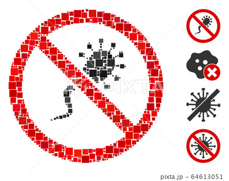 Square No Infection Icon Vector Mosaic 64613051