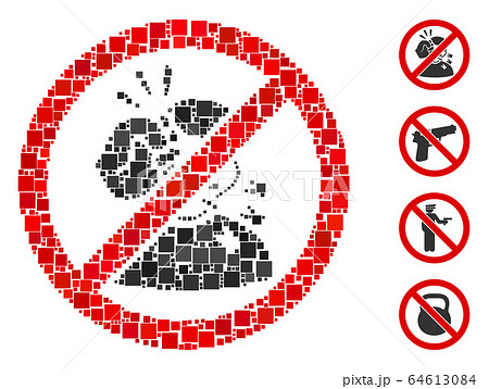Square No Fightning Icon Vector Mosaic Square No Fightning Icon Vector Mosaic 64613084