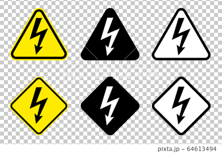 高電圧標識のセット 64613494