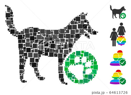 Square For Dogs Icon Vector Collage 64613726