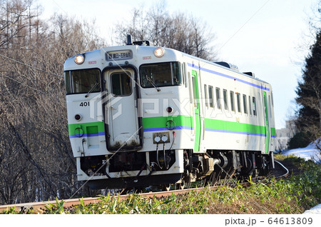 札沼線　石狩月形－豊ヶ岡　JR北海道　キハ40-401（苗穂） 64613809