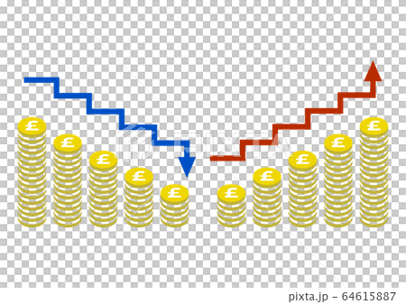 Money Arrow Up Down Illustration: Pound - Stock Illustration [64615887 ...