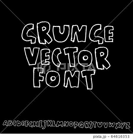 Handdrawn pen contours bold font. Modern grunge lettering. Vector illustration. 64616353