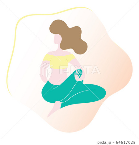 Yoga lady in asana vector illustration template 64617028